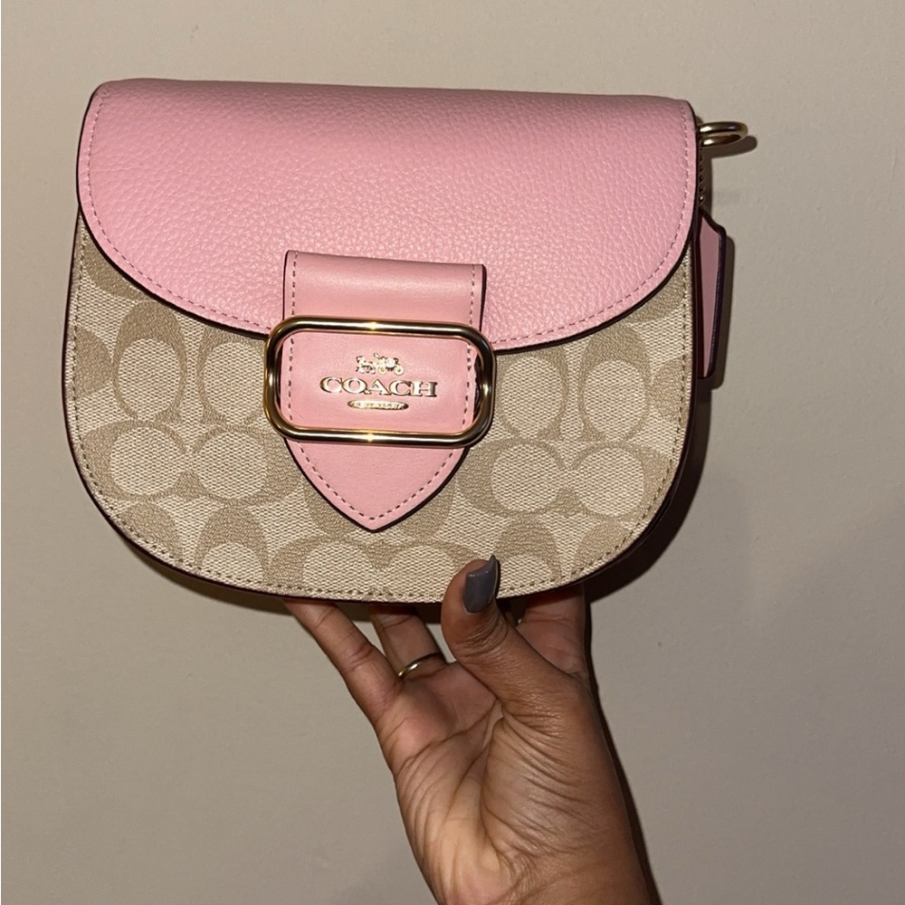 Pink/tan crossbody
